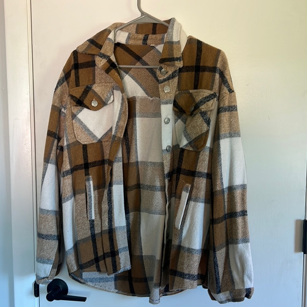 Tan/Plaid Fall Shacket